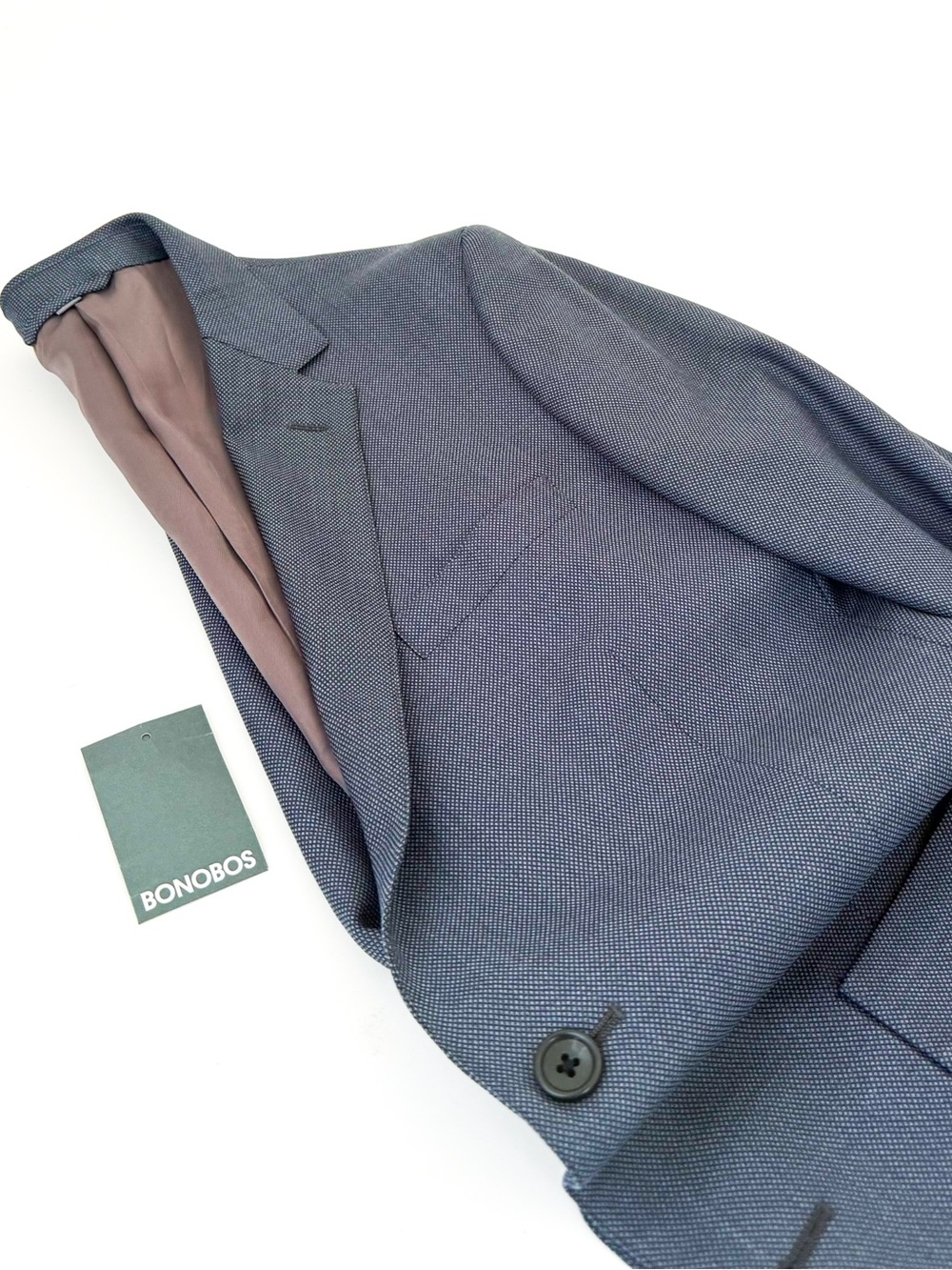 Bonobos Men's Birdseye Blue Italian Wool Textured Sport Coat Blazer 38R Slim Men - Picture 13 of 16
